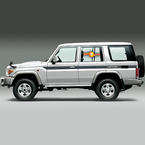 Kit Adesivi Vinile Retro Strisce Laterali per Toyota Land Cruiser Serie 70