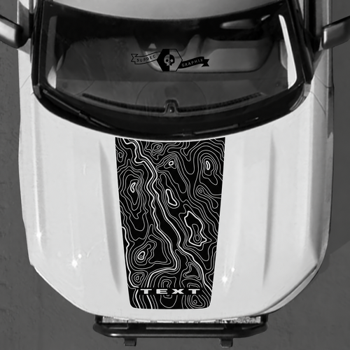 Adesivi personalizzati mappa topografica per Musclecar horse