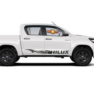 Coppia Toyota 2016 - 2021 TOYOTA HILUX Side Rocker Panel Racing Vinyl Decal Graphic

