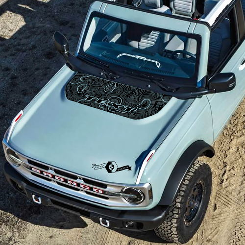 Adesivi Personalizzati con Logo Mappa Topografica 6 per Musclecar horse