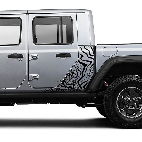 Kit grafico in vinile per carrozzeria mappa di contorno laterale Jeep Gladiator 2018-2021
