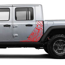Kit grafico in vinile per carrozzeria mappa di contorno laterale Jeep Gladiator 2018-2021
 3