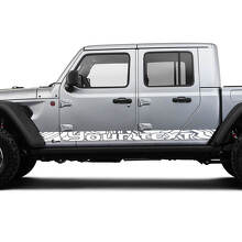 Coppia Kit Adesivi in Vinile per Portiere Mappa Contorno Corsa Pannelli Laterali Jeep Gladiator 2018-2021
 2