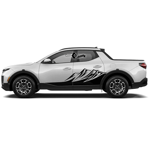 New Pair Hyundai Santa Cruz Modern Rocker Panel Mountains Side Doors Side Vinyl Stickers Decal Graphic Kit
