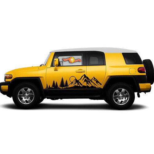 2x Toyota FJ Cruiser Mountains Forest Moon Side Decals Vinyl Decals Rally Rally Sticker