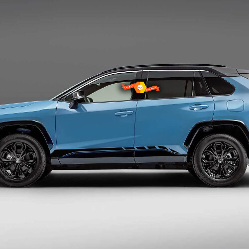 Coppia di strisce adesive per pannelli laterali per Toyota Rav4 2019 - 2022
