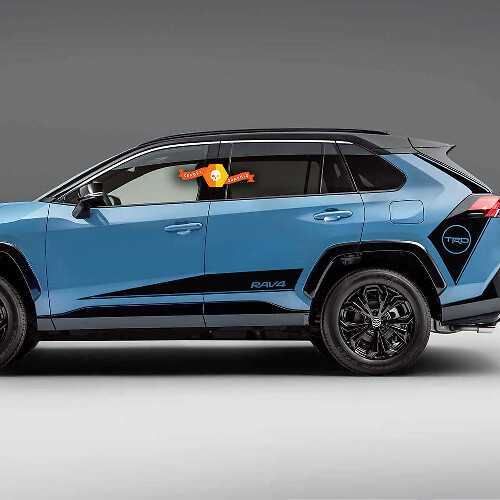Due Striscia Laterale Corpo Porte Adesivo Decalcomania Parafango Posteriore per Toyota Rav4
