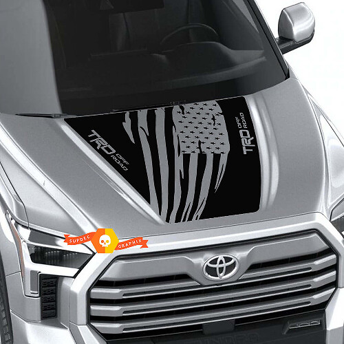 Adesivo in vinile con motivo bandiera USA consumata per cofano Toyota Tundra 2022