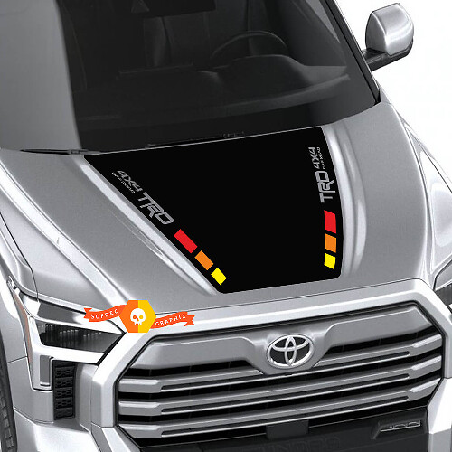Adesivo in vinile a strisce larghe TRD Blackout per cofano Toyota Tundra 2022