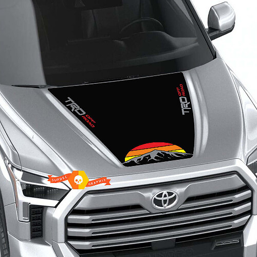 Adesivo in Vinile TRD Vintage Sunset Mountain per Cofano Toyota Tundra 2022