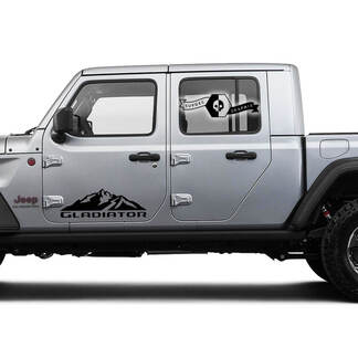 Coppia Jeep Gladiator Door Mountains 2019 2020 2021 Vinyl Graphics Decal Sticker
