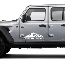 Adesivo in Vinile con Testo Personalizzato Montagne per Portiera Jeep Gladiator 2
