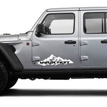 Coppia di grafiche in vinile adesivo per porte Jeep Gladiator, montagne in due colori
 3