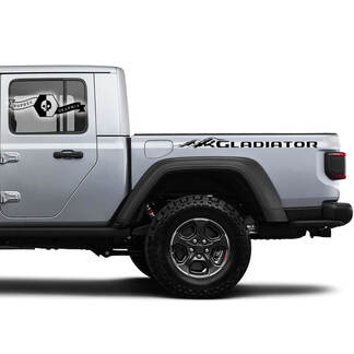 Coppia Jeep Gladiator Bed Mountains Vinyl Graphics Decal Sticker
