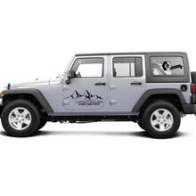2 nuovi adesivi per decalcomanie per porte JEEP Wrangler Unlimited 4x4 fuoristrada Adesivo per decalcomanie grafiche lato montagne
 2