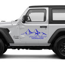2 Nuovi adesivi adesivi per portiere JEEP Wrangler Unlimited 4x4 fuoristrada Montagne adesivo laterale adesivo
 2