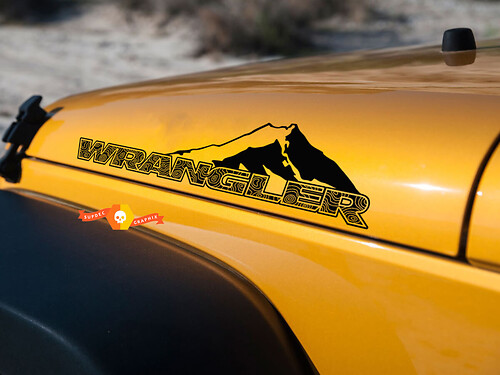 2 New JEEP Wrangler Hood Mountains Mappa topografica grafica laterale Adesivo decalcomania
