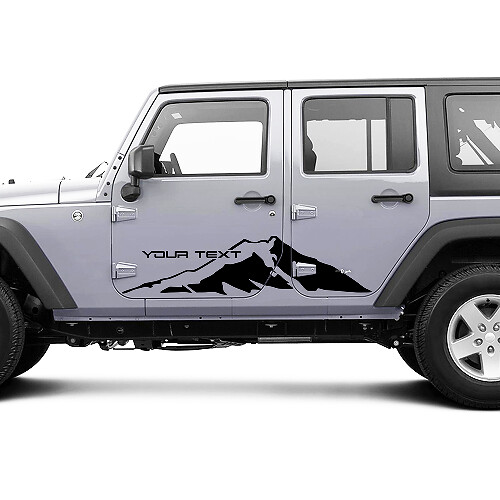 2 Nuovi adesivi Decal Sticker laterali con grafica montagne per JEEP Wrangler Unlimited a 4 porte
