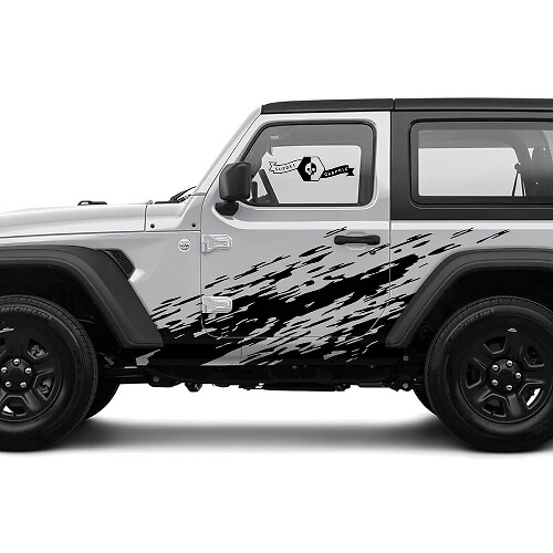 Kit adesivi vinile paraspruzzi laterali per porta Jeep Wrangler