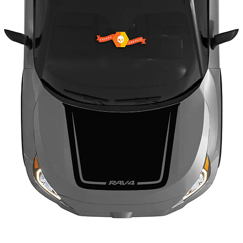 Adesivo in vinile per cofano in stile Blackout con logo RAV4 per Toyota RAV4 2019-2022