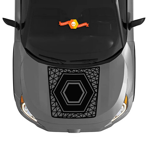 Hood Hexagon Geometric Shapes Decal Sticker Graphic Kit per Toyota RAV4 2019 - 2022 adesivo decalcomania in vinile
