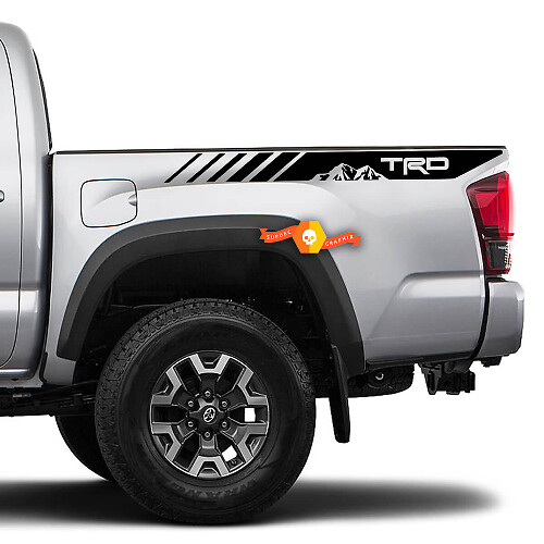 Coppia adesivi in vinile TRD Mountains per lato letto Toyota Tacoma 2016 - 2022
