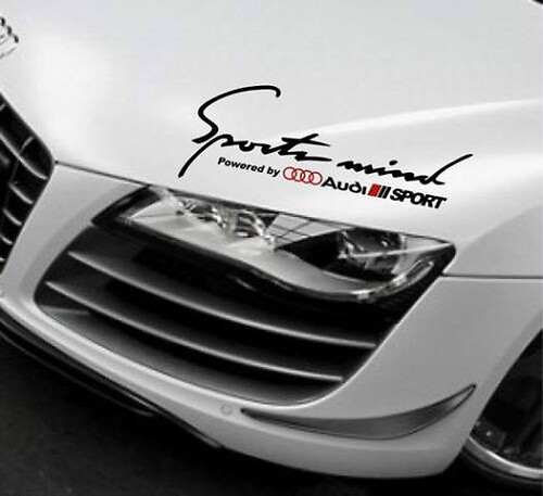 Adesivo in vinile per cofano Sports Mind Powered by Audi per Audi A8