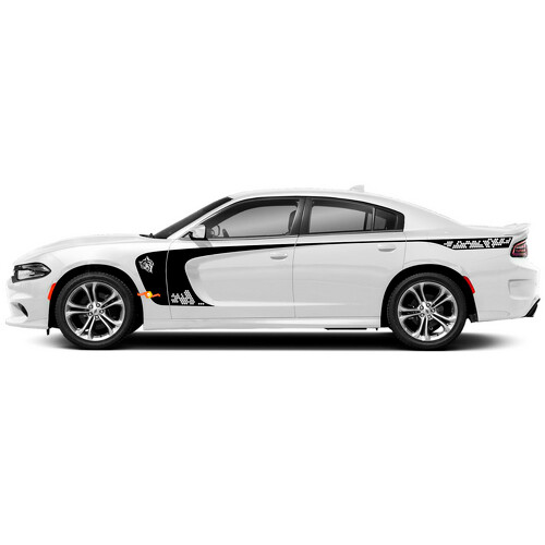 Adesivo in vinile laterale a strisce Wildcat e Honeycomb per Dodge Charger 2015-2022