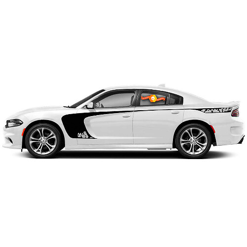 Adesivo in vinile a fascia laterale grande a nido d'ape per Dodge Charger
