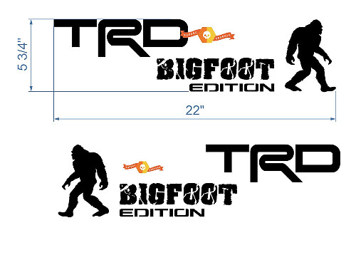 Adesivo Laterale in Vinile Edizione TRD Bigfoot per Toyota Tacoma Tundra