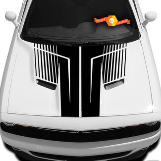 Dodge Challenger 2015 - 2021 Hood Vinyl Decal Sticker Stripe Graphic - reticolo

