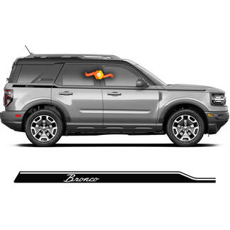Coppia di porte Bronco Retro Thin Up Accent Line Trim Adesivi per decalcomanie a strisce laterali a 4 porte per Ford Bronco 2021
