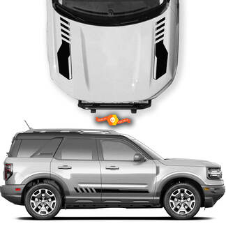 Ford Bronco 2021 2022 Kit di decalcomanie in vinile per cofano e bilanciere Grafica adesiva completa
