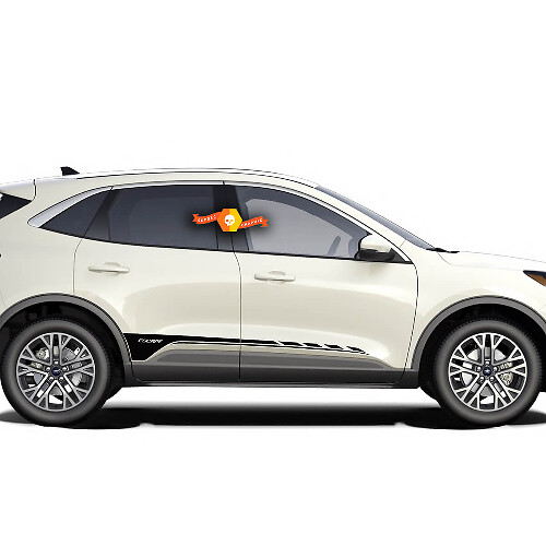 Coppia di adesivi in vinile per strisce laterali delle portiere Ford Escape 2020 - 2022
