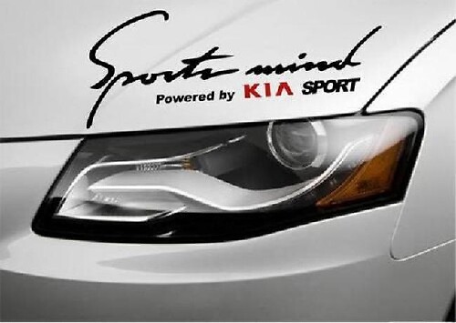 Set di Adesivi in Vinile per Cofano Sports Mind Powered by Kia per Auto Kia