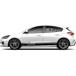 Coppia Ford Focus ST 2017 - 2022 Classic ST-Line EcoBoost Stripe Rocker Panel Vinyl Decal Sticker Graphic
