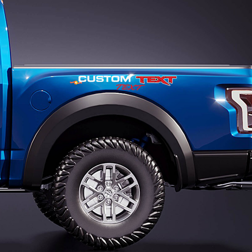 BLOCCO TESTO PERSONALIZZATO e Kit Adesivi in Vinile per Porta Letto e Portellone per Musclecar e camion potente