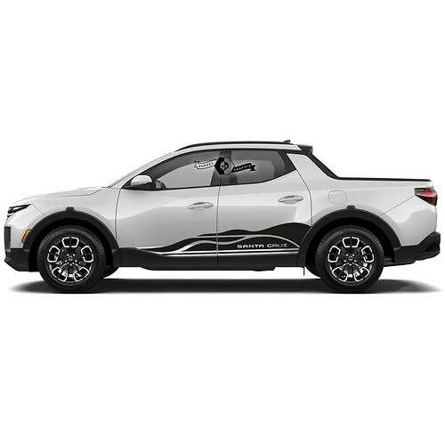 2x Hyundai Santa Cruz Modern Pannello di bilanciere Flavolo laterale Adesivi in ​​vinile Decal Graphic