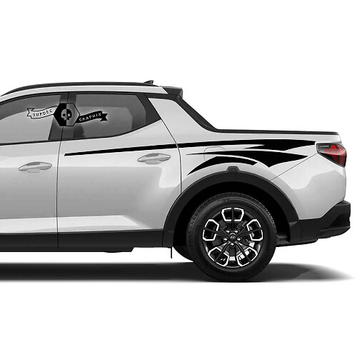 Kit Adesivi Strisce Laterali Stile Tribale in Vinile per Hyundai Santa Cruz
