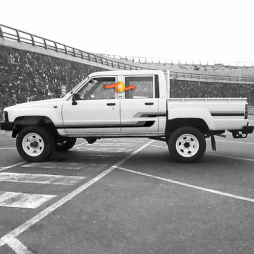 Kit di decalcomanie laterali in vinile con strisce in stile retrò per Toyota Hilux 1983-1988
