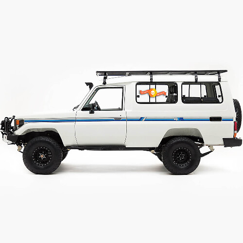 Toyota Landcruiser Troopy 4x4 Porte Laterali Stile Retrò Vintage Adesivi Grafiche a Strisce
