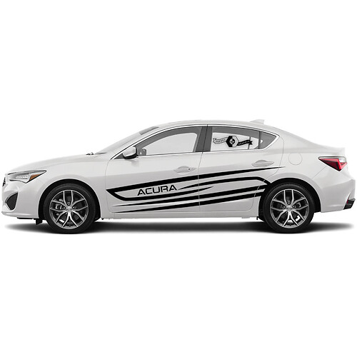 2x porte a più colori grafica Acura ILX 2021 Acura TLX Acura RLX adesivo per decalcomanie da corsa per auto

