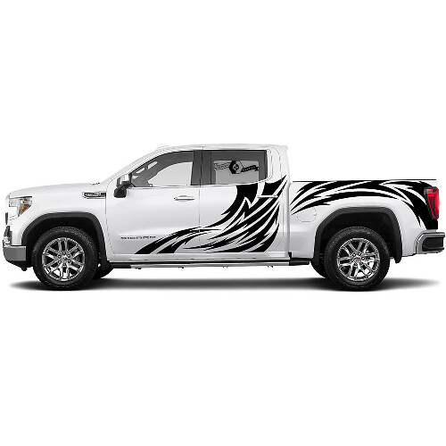 Coppia di adesivi sticker kit laterali per GMC Sierra 1500 Porte Adesivi in vinile laterali Decalcomanie grafiche
