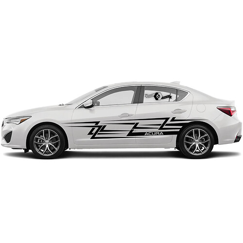 2X Frecce grafiche per porte a colori multipli Acura ILX 2021 Acura TLX Acura RLX Adesivo per decalcomanie da corsa per auto
