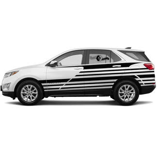 Coppia 2021 Side Stripe Chevrolet Equinox SPLASH WRAP Decalcomanie grafiche Decalcomania in vinile

