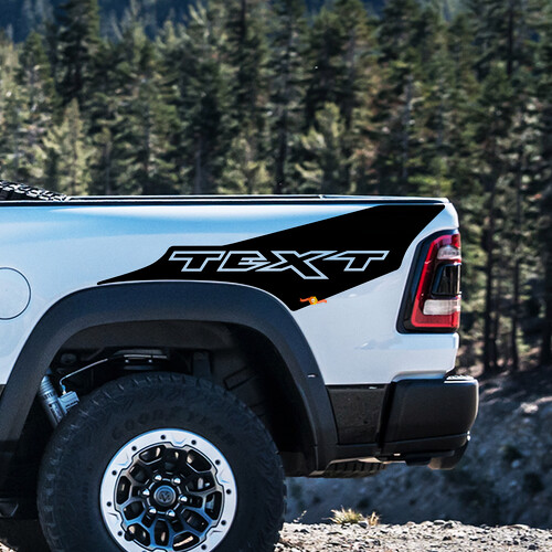 Kit adesivi in vinile personalizzati stile TRX per fiancate Dodge Ram 1500 Rebel TRX