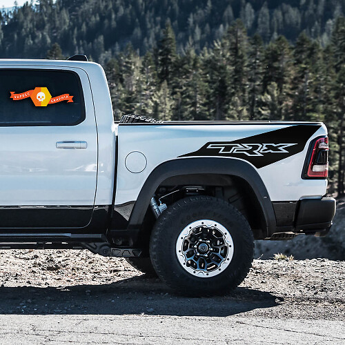Adesivi in Vinile Laterali Posteriori Stile TRX per Dodge Ram Rebel TRX