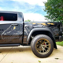 Dinosauri T-Rex Splash Porta Paraspruzzi Posteriore Laterale Adesivo Vinile Decalcomania Grafica per Dodge Ram Rebel 1500 TRX_3