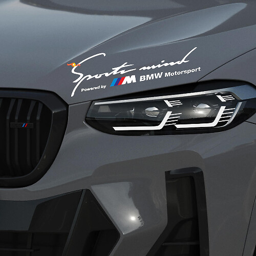 Set Adesivi in Vinile per Cofano Sports Mind Powered by M Motorsport per BMW