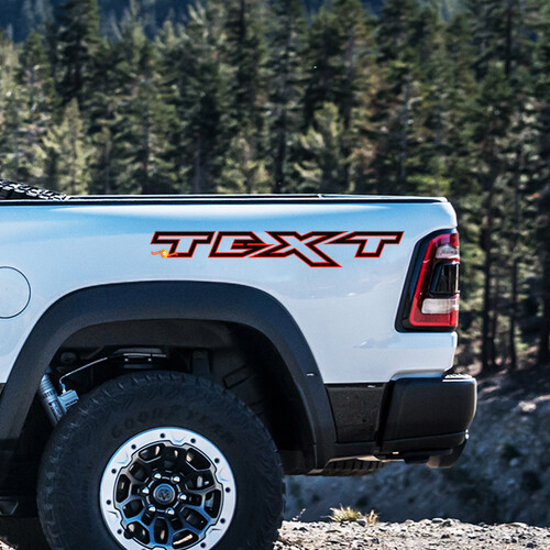 Adesivi Laterali in Vinile con Lettere a Contorno Personalizzate per Dodge Ram Rebel 1500 TRX